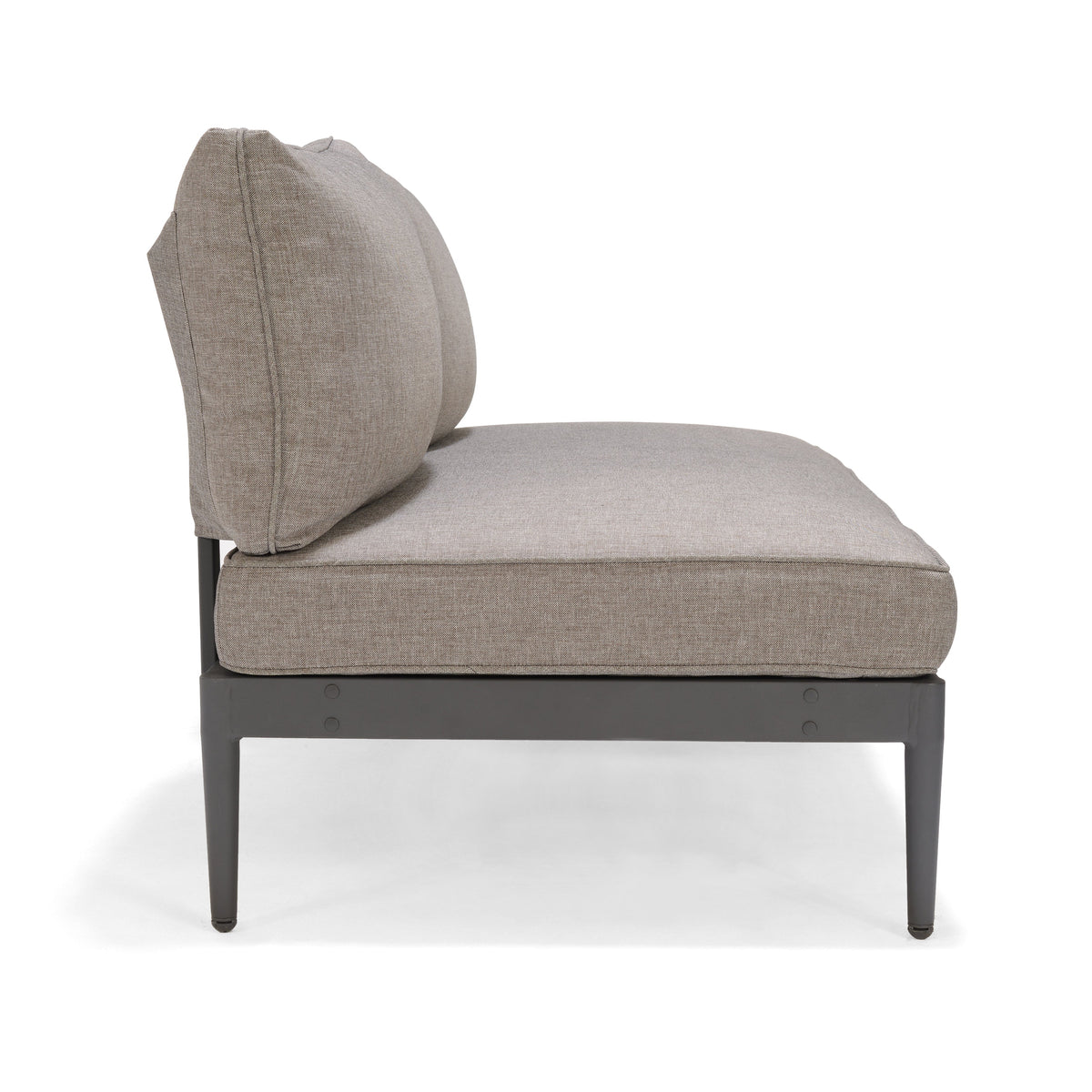 Topaz 2-Piece Outdoor Seating Set | Dark Grey Aluminum, FSC Teak & Olefin Cushions | LifestyleGarden