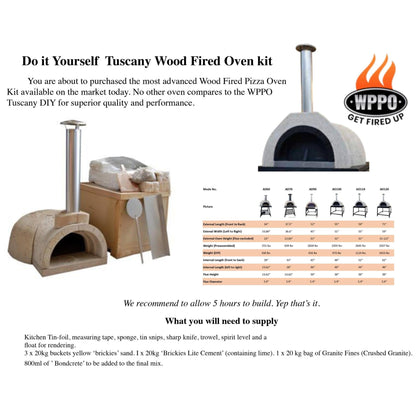 DIY AD70 Wood-Fired Outdoor Oven Kit (38"D x 37"W x 23"H)