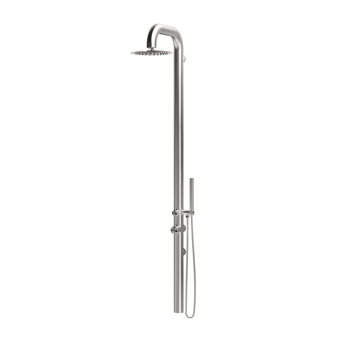Summit Wall Mounted Outdoor Shower with Rain Head & Handheld | Brushed | 316 Outdoor Showers