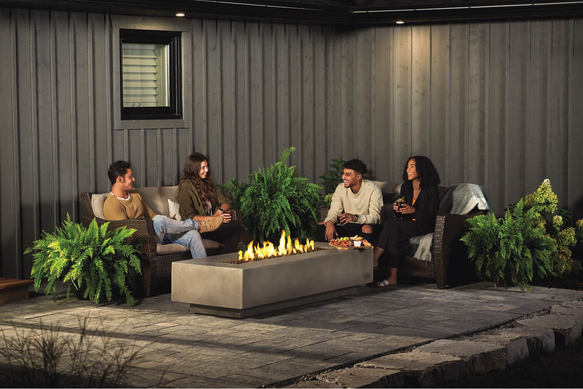 Patio Elegance Nexus 72-Inch Fire Table | Gas Fire Table with Adjustable Flame | Propane Tank Storage Base