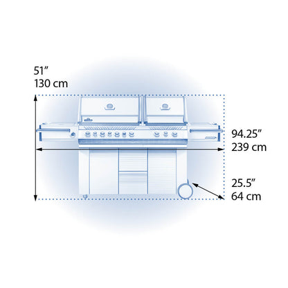 Napoleon Prestige PRO 825 RSBI Gas Grill | Dual Hood, 1,260 sq in, Infrared Sear Station, Power Side Burner & Rotisserie | Patio Elegance