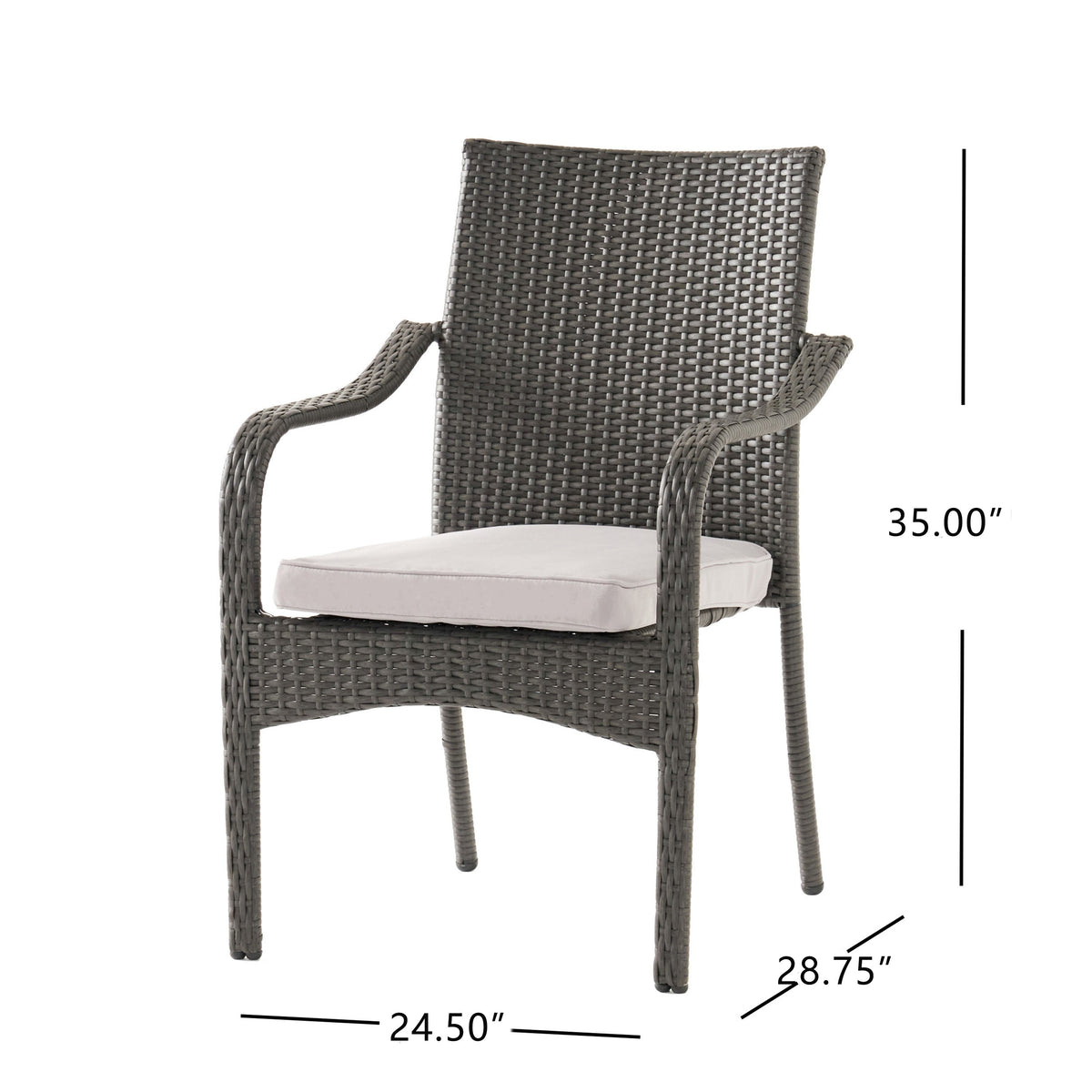 Acacia Wood Outdoor Dining Set | 6-Piece with Bench and 4 Stacking PE Rattan Chairs | Grey and Teak