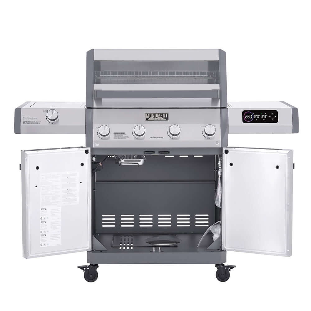 Monument Grills Eminence 405 | ClearView Smart Gas Grill with Bluetooth & LED Panel