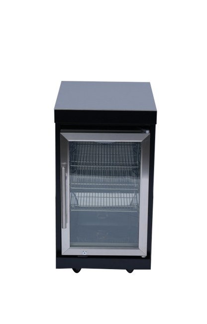 98-Inch Black Stainless Steel Outdoor Kitchen Island | 4-Burner Grill with Wine Cooler, Rotisserie and Side Burner | 72,000 BTU