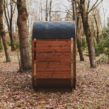 Mande MW12 ThermoWood Outdoor Sauna | 376 lbs, Large Windows, LED, Choice of Harvia Heater | Free Shipping