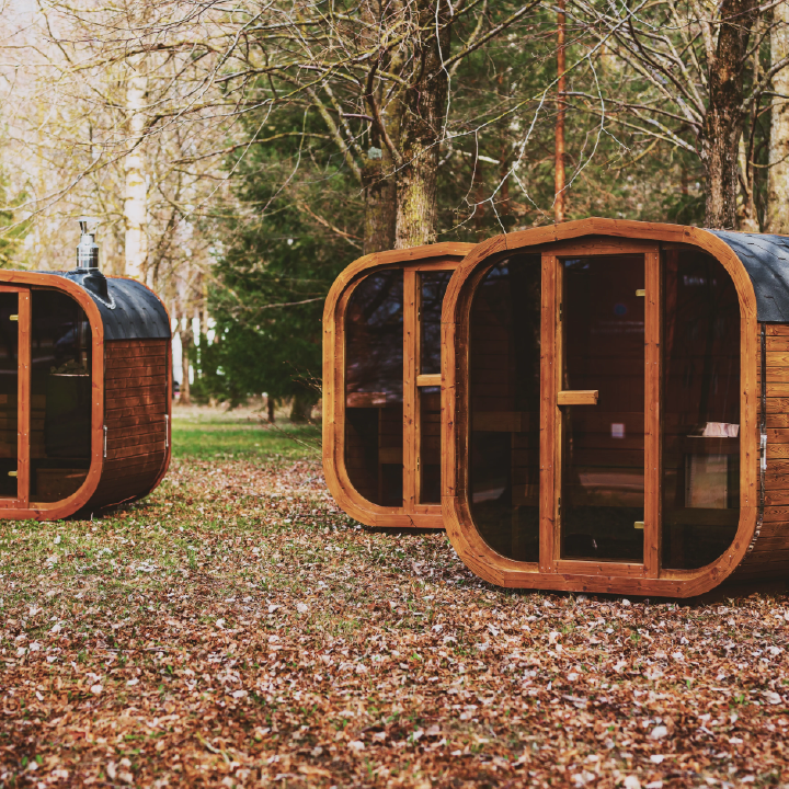 Mande MW20 ThermoWood Outdoor Sauna | 5–6 Person, Tempered Glass, LED Under-Bench, Choice of Heater | Free Shipping