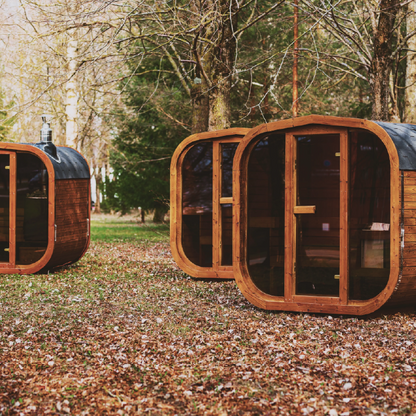 Mande MW16 ThermoWood Outdoor Sauna | Larger Capacity, Choice of Harvia Heater, Lava Rocks Included | Free Shipping