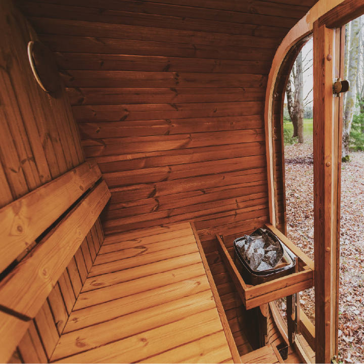 Mande MW20 ThermoWood Outdoor Sauna | 5–6 Person, Tempered Glass, LED Under-Bench, Choice of Heater | Free Shipping