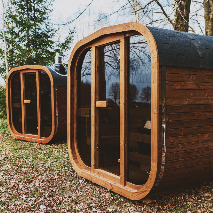 Mande MW16 ThermoWood Outdoor Sauna | Larger Capacity, Choice of Harvia Heater, Lava Rocks Included | Free Shipping