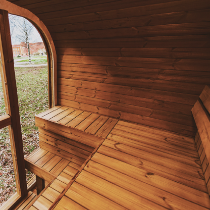 Mande MW16 ThermoWood Outdoor Sauna | Larger Capacity, Choice of Harvia Heater, Lava Rocks Included | Free Shipping