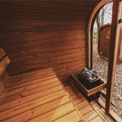 Mande MW16 ThermoWood Outdoor Sauna | Larger Capacity, Choice of Harvia Heater, Lava Rocks Included | Free Shipping