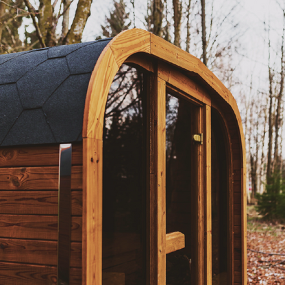 Mande MW16 ThermoWood Outdoor Sauna | Larger Capacity, Choice of Harvia Heater, Lava Rocks Included | Free Shipping