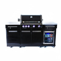Mont Alpi 70" Outdoor Kitchen Island | 63,000 BTU Grill, Refrigerator & Granite Countertop | 304 Stainless Steel