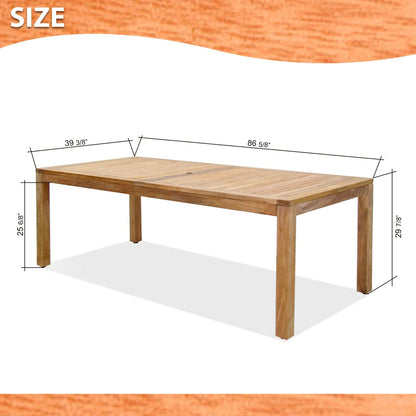 Rinjani Rectangular Teak Dining Table & Fortuna Armchair Set | FSC Teak & Weather-net | LifestyleGarden